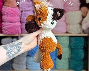 Caeli die Glückskatze - PDF Häkelanleitung - LOW SEW Kitty Plüschtier