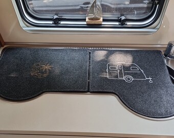 Camping hob cover/sink cover for Fendt/Hobby caravans/motorhomes with embroidered design