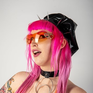 Beret Spikes Latex Hat Bonnet Stylish Cap | r0mance |