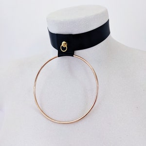 SYZYGY Latex Choker, Handmade Rubber Collar with O-Ring, Fetish Fashion image 1