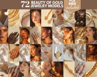 Foto stock di modelli di gioielli in oro, marketing di marchi di gioielli (MRR PLR)