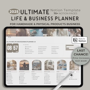 Notion Template Life Planner and Small Business Planner Notion Productivity All in One Notion Finance Aesthetic Notion Dashboard 12 Week