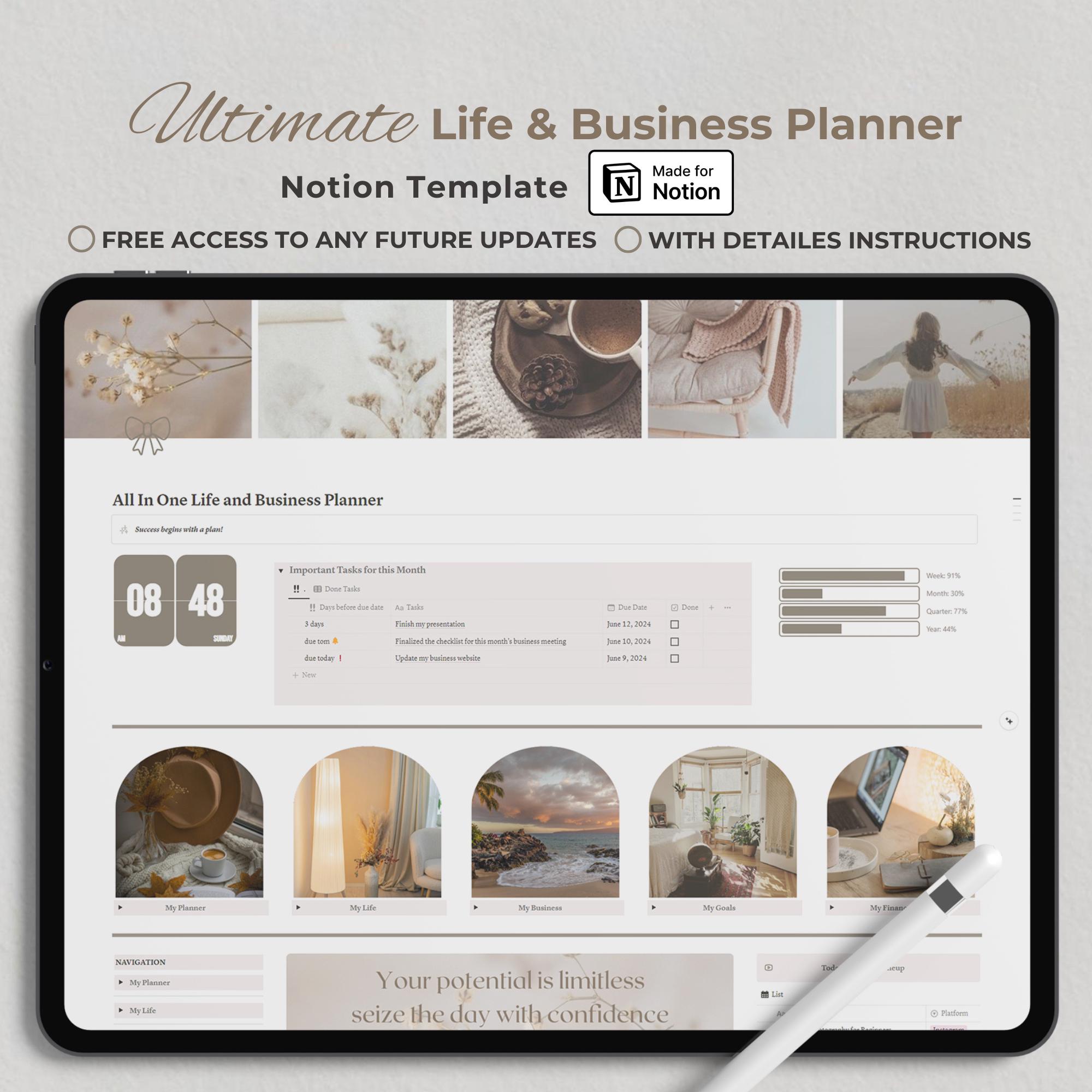 Notion Template Life Planner Notion Business Template Productivity ...