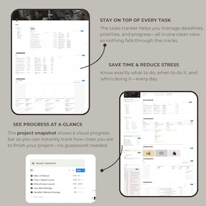 Notion Template Showing Organized Project and Client Lists