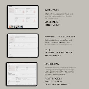 Business Inventory
Marketing
Branding
Social Media Content Planner