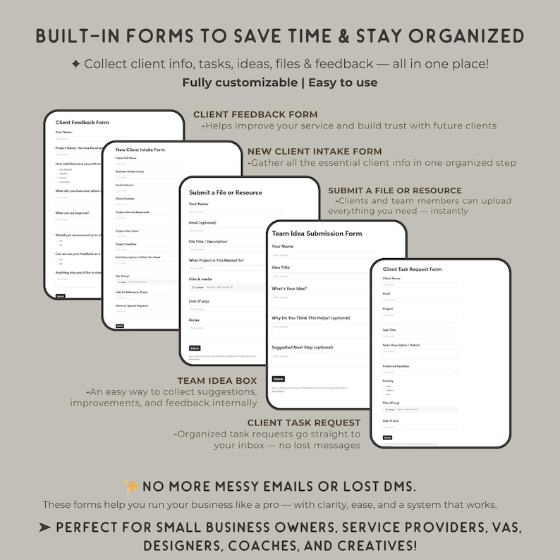 Built-in Shareable Forms for Client Intake and Task Requests in Notion