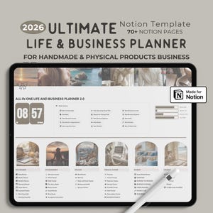 Notion-sjabloon Levensplanner en planner voor kleine bedrijven Notion Productivity All-in One Notion Finance Aesthetic Notion-dashboard 12 weken
