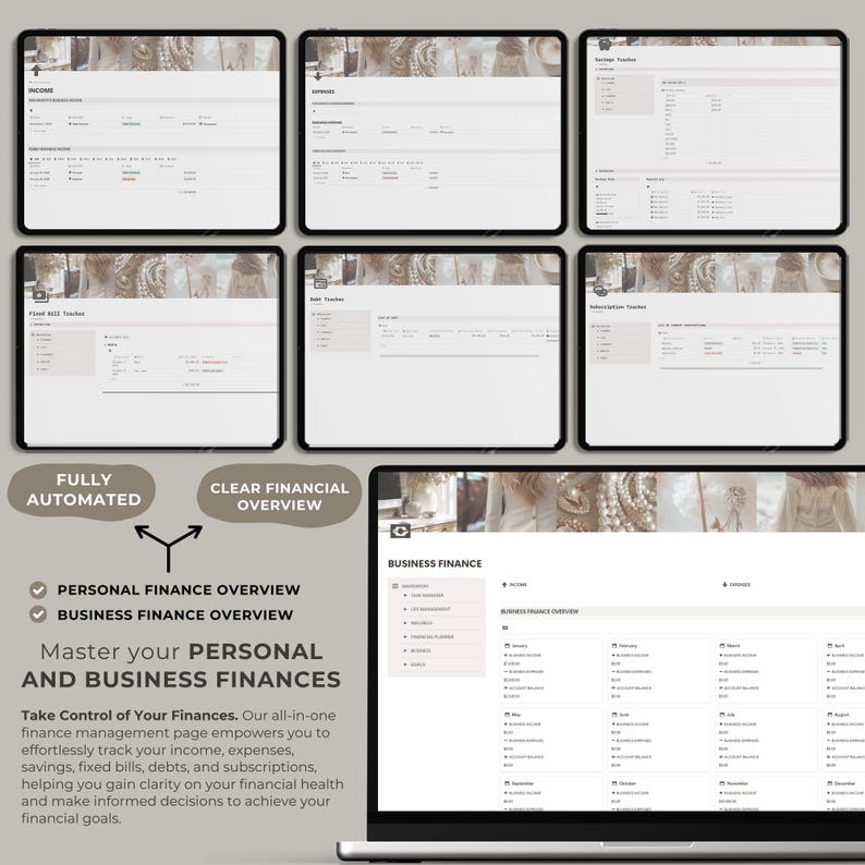 Notion Finance
Personal Finance Tracker
Business Finance Tracker