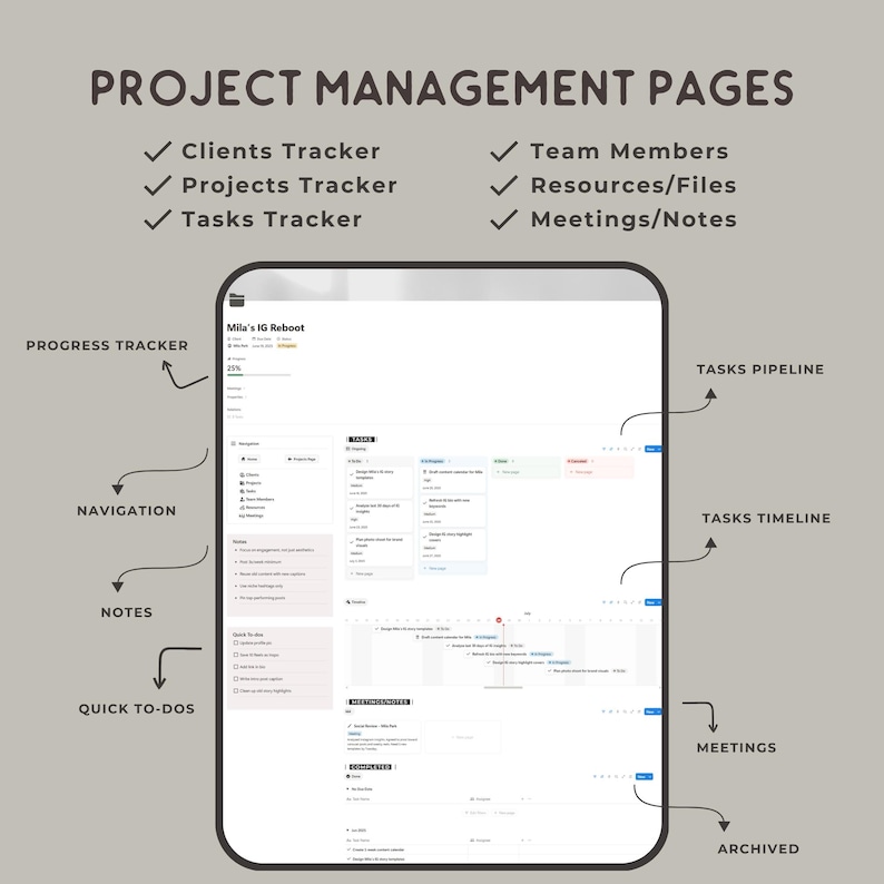 Notion Template with Meeting Notes and Files Database for Teams