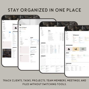 Client Management Dashboard in Notion Template with Task Tracker