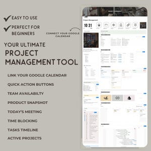 Clean and Minimalist Notion Dashboard for Business Organization