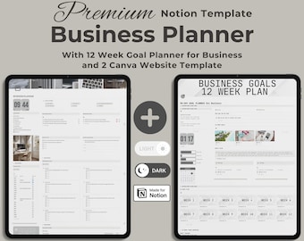 Notion Template Business Planner, Business Owner Business Dashboard, Notion Business Planner, Business Digital Planner, Goal Planner Notion