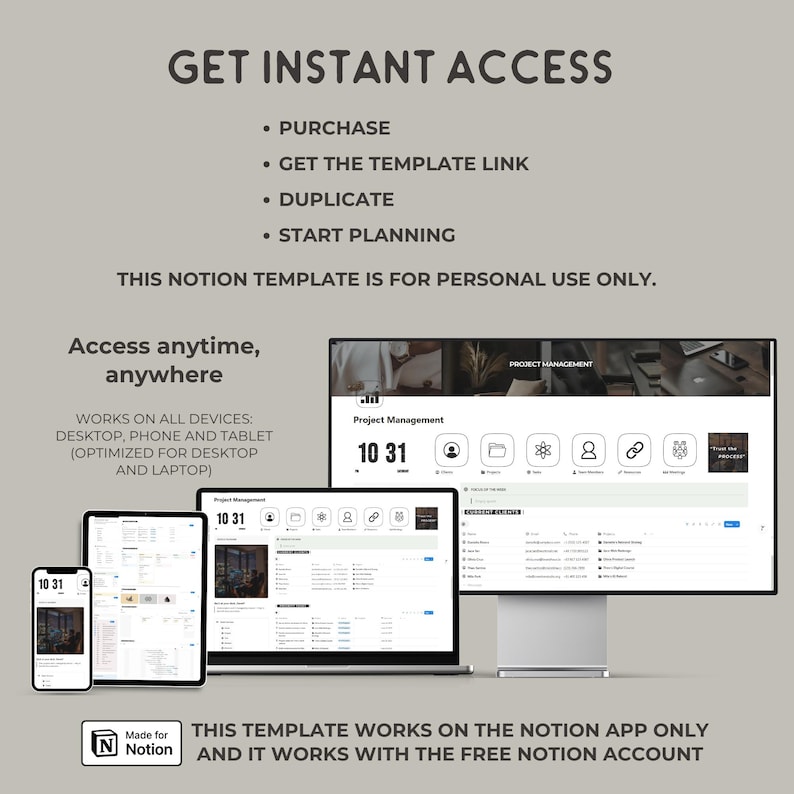 Visual Tour of Notion Project Management Template Pages and Features