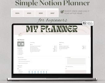 Notion-sjabloon, Notion Life Planner, Notion Business-sjabloon, Notion Planner, Sjabloon Notion, Planner Notion, Alles-in-één Notion, Notion