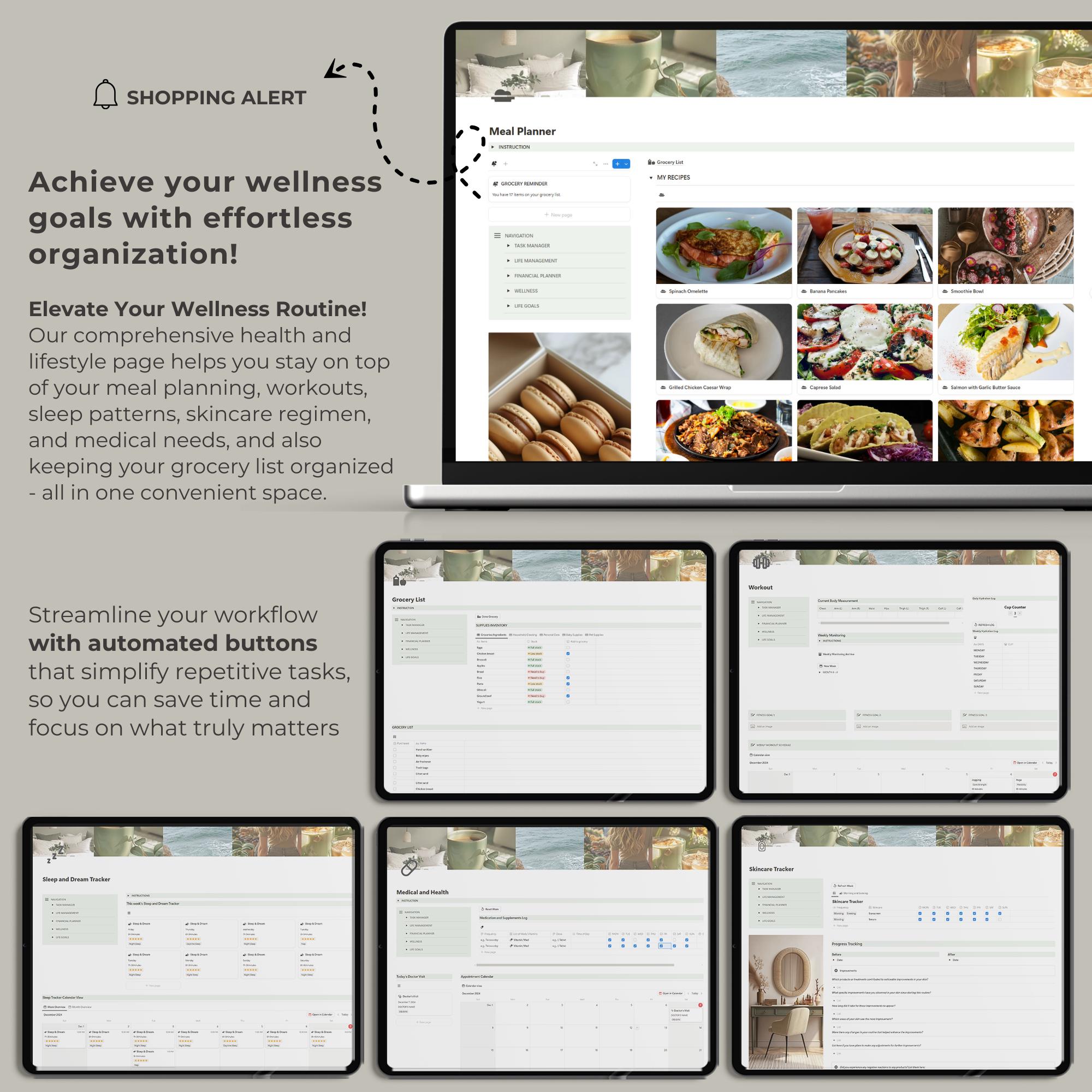 Notion Template All in One Life Planner - Minimalist & Aesthetic Notion ...
