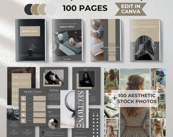 Canva Ebook Template, Workbook Template Ebook Pdf Elegant Black Ebook Magazine Template Blogger Template Coaching Template Book Cover Design