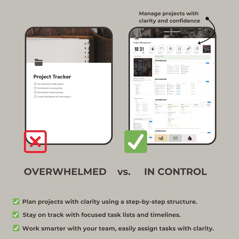 Task Tracker and Team Management Page in Notion Planner Template