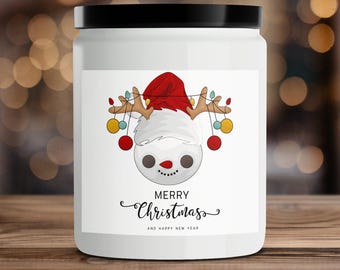 Vela de Natal em forma de boneco de neve, decoração natalina para casa, 45 horas de duração.