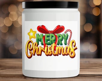 Merry Christmas Duftkerze, festliches Feiertags-Dekor-Geschenk