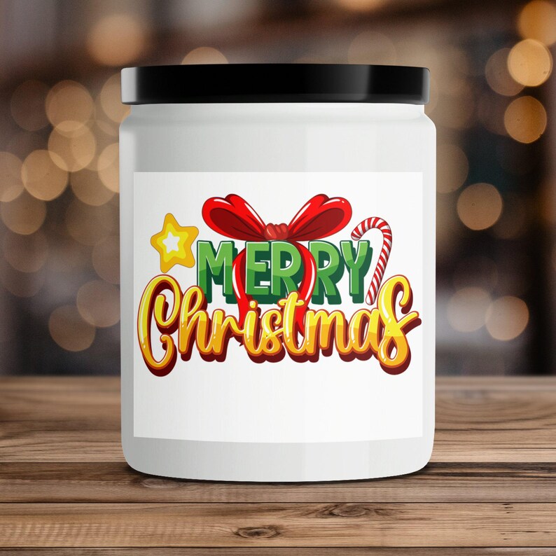 Merry Christmas Candle Handcrafted Festive Scented Candle Perfect
