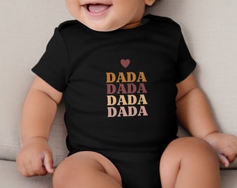 Retro DADA Baby bodysuit: Heart Design, Gender Neutral Bodysuit