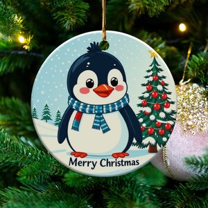 Cute Penguin Christmas Ornament, Holiday Tree Decoration, Winter Wonderland Décor, Festive Penguin Gift, Merry Christmas Décor