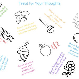 Treats for Your Thoughts - Therapy Activity - Conversation Starters For Kids - Communication Tool- Emotion Sharing Game - Emotion Activities