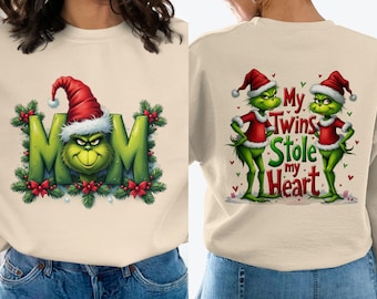 Christmas Grinch Face Sweatshirt - Funny Holiday Sweater, Unisex Sizing