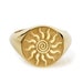 Gold Spiral Sun Signet Ring, Tribal Sun Jewelry, Personalized Sun ...