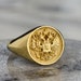 Gold Byzantine Eagle Signet Ring: Personalized Orthodox Jewelry - Etsy