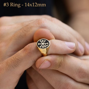 Solid Gold Chi Rho Signet Ring: Greek Orthodox Religious Jewelry - Etsy