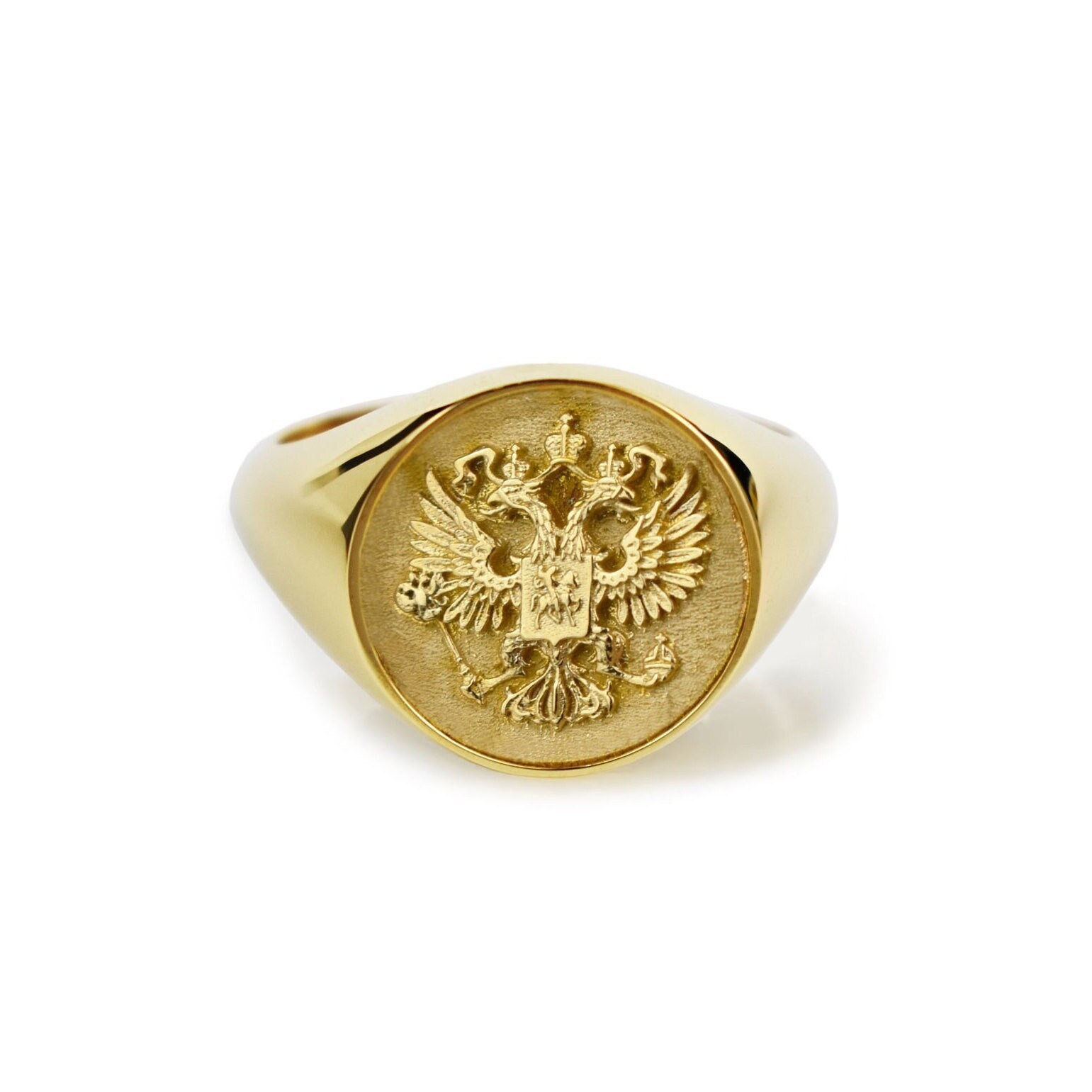 Gold Christian Orthodox Eagle Signet Ring: Byzantine Jewelry - Etsy