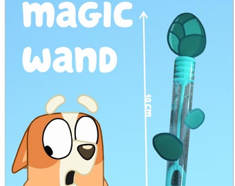 Printable bluey inspired themed party - asparagus magic wand - bluey inspired - mini bubblewand - A4 - bluey themed party
