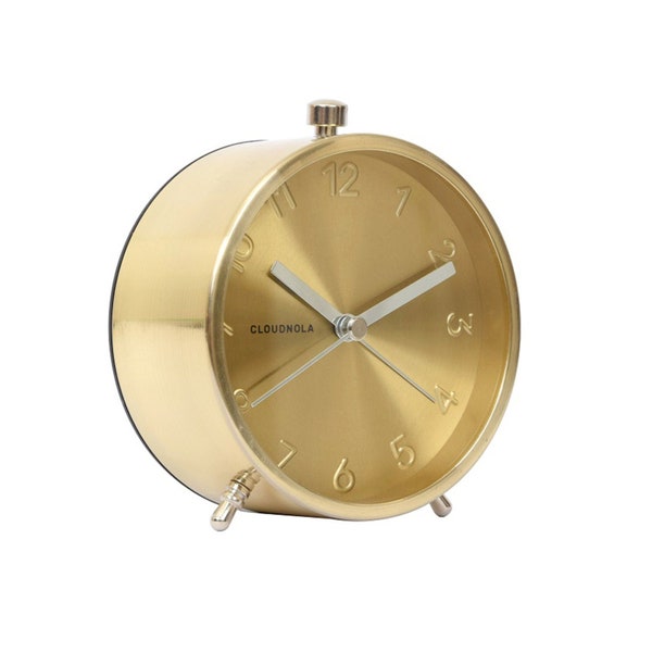 Glam Gold - Alarm Clock - Silent Mechanism - Premium Shine - 5.3 x 4.3 x 2.1 in