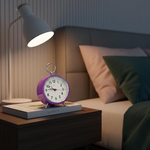Cloudnola Factory Purple Metal Alarm Clock - Modern Desk Clock