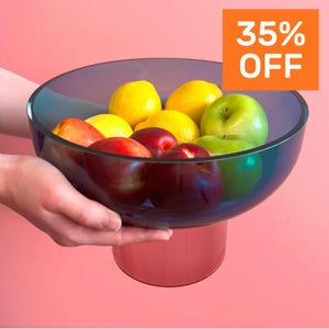 XL Glass Bowl - Centerpiece - Fruitbowl, Unique Art Glass Gift, Handcrafted