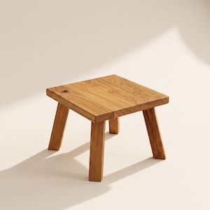 Massief eikenhouten kruk 20/25/30 cm | Scandinavische Japandi-stijl, smal | Plantenstandaard, bijzettafel, kruk | Handgemaakt in Nedersaksen