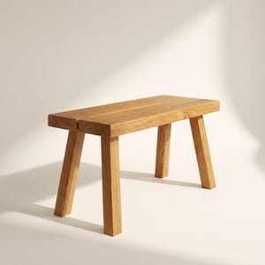 Massiv ekbänk 80/100/120 cm | Japansk hallbänk i skandinavisk stil | Skobänk, klädhängare, entrébänk | Handgjord i Niedersachsen