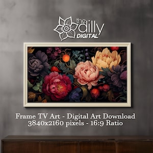 Samsung Frame TV Art | Moody Floral Painting | Vintage Flower Print | Digital Download