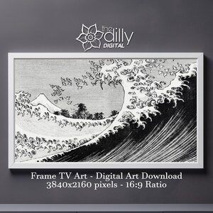 Samsung Frame TV Art | The Big Wave from 100 Views of the Fuji | Katsushika Hokusai | Digital Download | Ukiyo-e Art | Instant Download