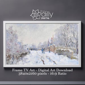 Samsung Frame TV Art | Snow Scene at Argenteuil | Claude Monet | Digital Download | Impressionist Art | Instant Download