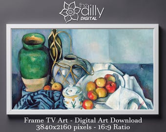 ポール・セザンヌ - 静物画 水差しと果物 (1894) | サムスン フレーム