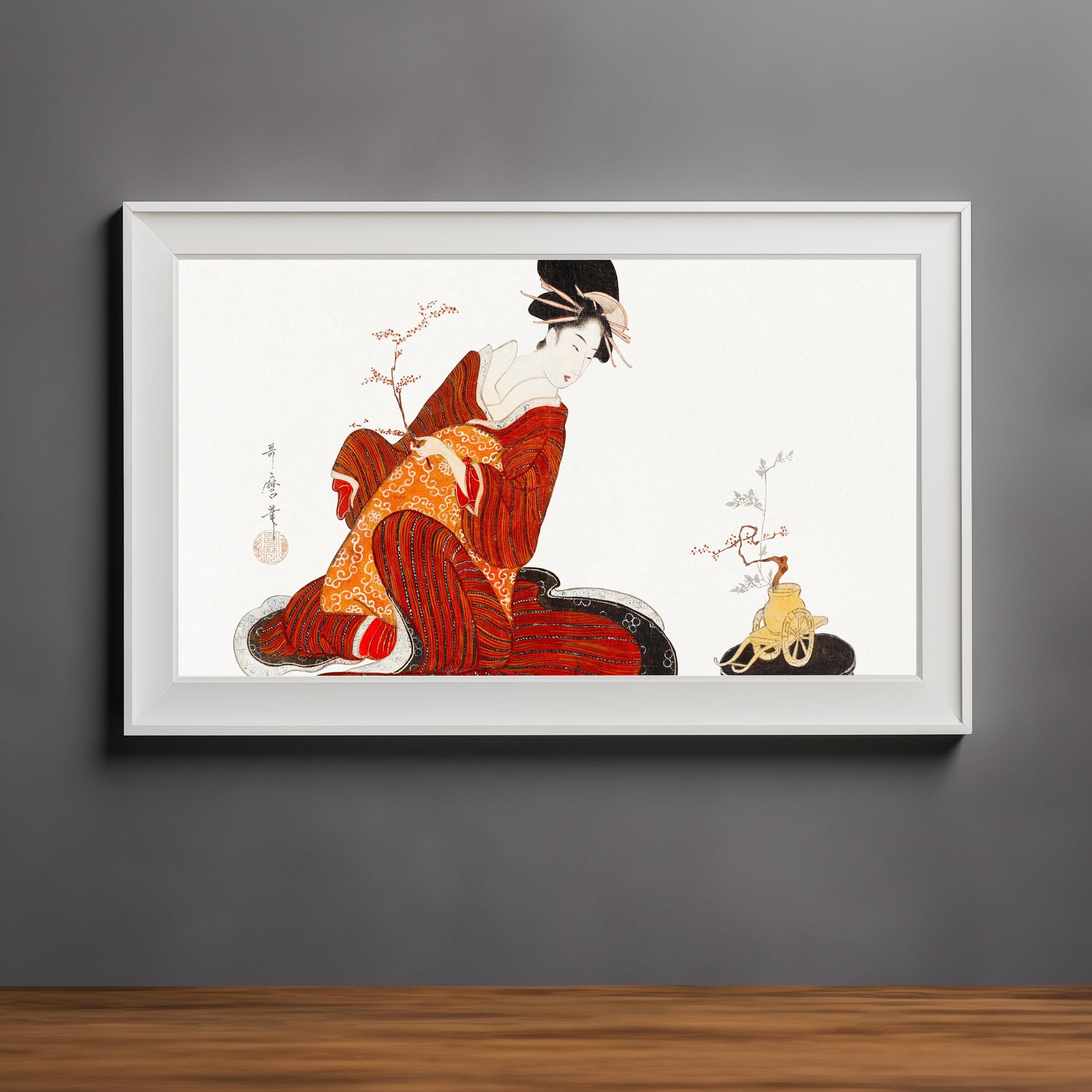 Samsung Frame TV Art | Woman Making a Flower Arrangement | Utamaro
