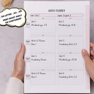 2 Day Weekly Course Planner Lesson School Online PDF For Teachers Lesson Grades Records two