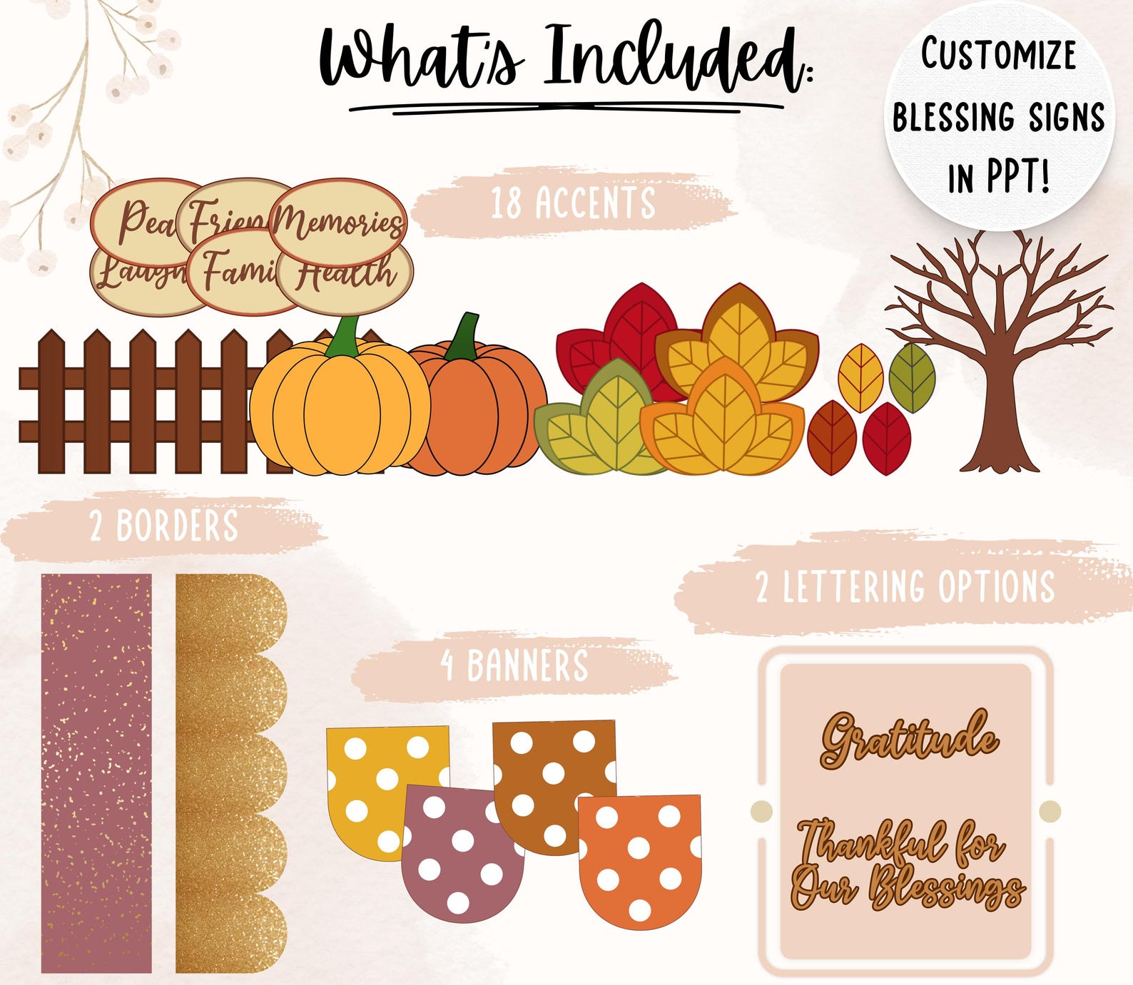 Thanksgiving Decor Bulletin Board Kit | Door Decoration Classroom Wall ...