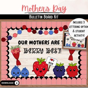 Happy Mother&#39;s Day May Bulletin Board Kit, Classroom Library Door Display, Class Decor Decoration, Bulletin Board Print Bundle Easy Seasonal