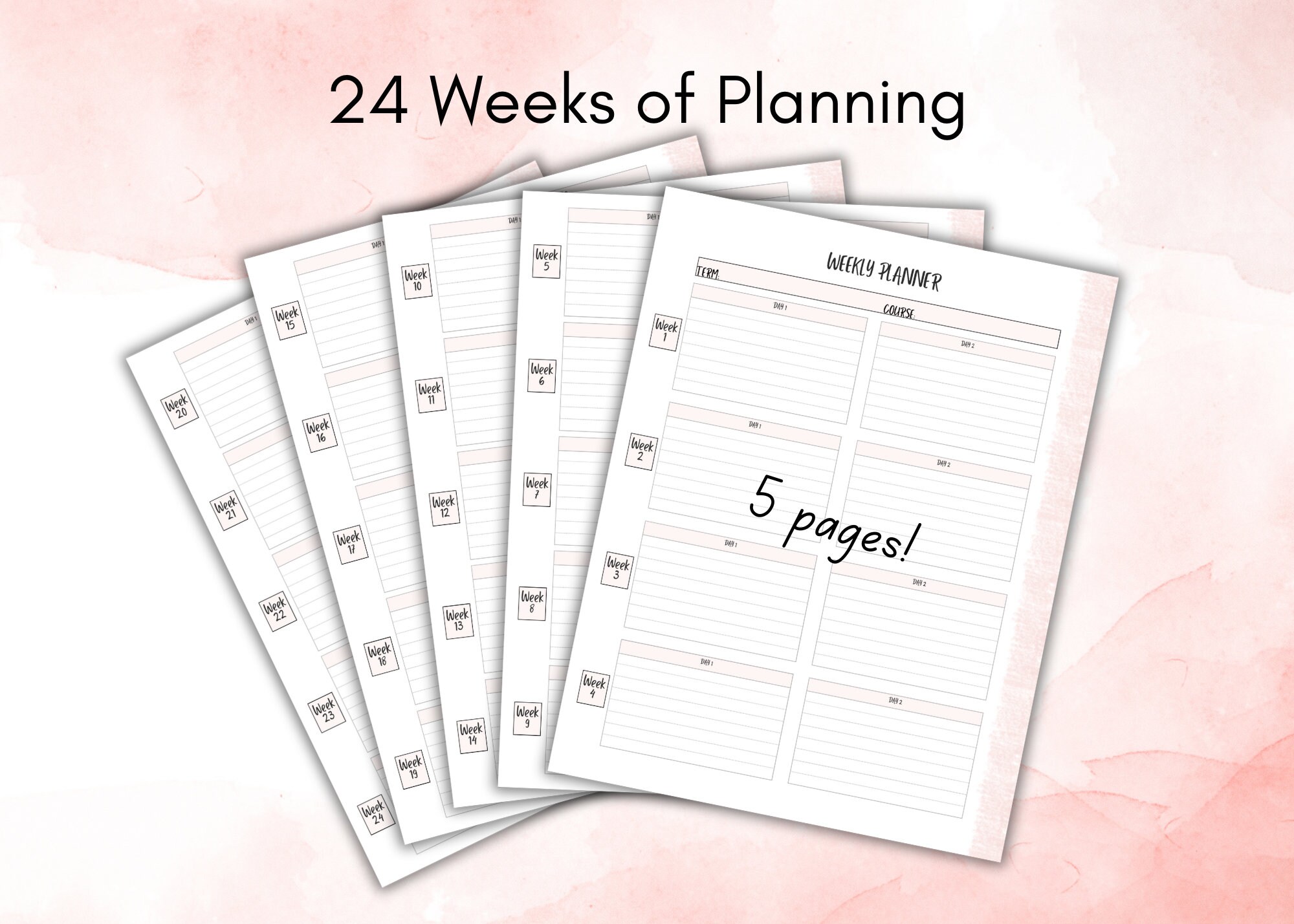 2 Day Weekly Course Planner Lesson School Online PDF for Teachers ...
