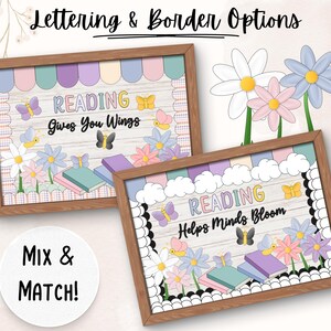 Spring Into Reading Bulletin Board Kit, Classroom Library Door Decor ...