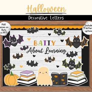 Halloween Pinnwand Kit | Oktober Tür Klassenzimmer Dekor | Printable Decor Pinnwand | Halloween-Dekor | Gruselige Fledermäuse Deko