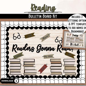Reading Bulletin Board Kit | Classroom Library Door Decor | Book Display March Reading Month | Printable Literacy Decoration Display